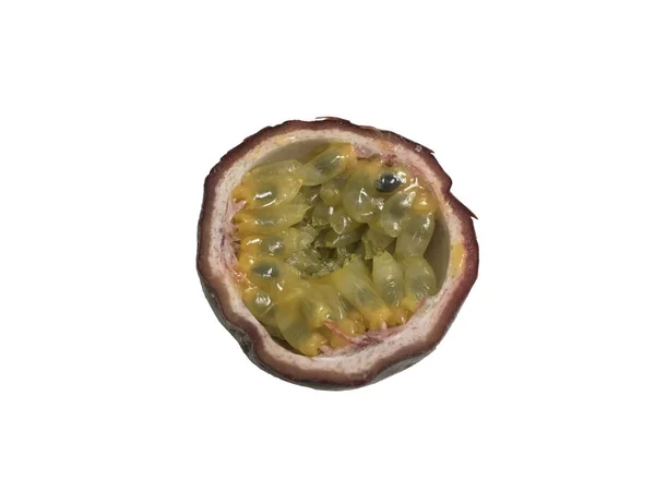 Passionfruit Isolated White Background Clipping Path Full Depth Field — 스톡 사진