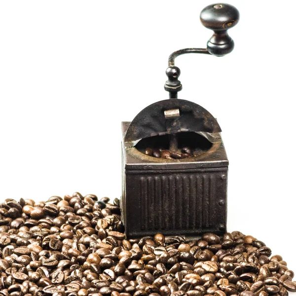 Kapatmak kavrulmuş kahve çekirdekleri beyaz arka plan üzerinde izole EUR tutarında bir