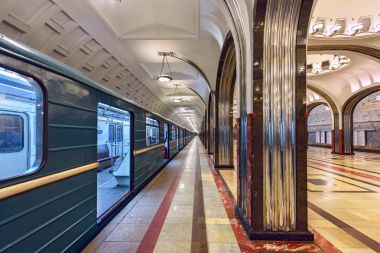 Metro İstasyonu Mayakovskaya. Moscow, Rusya Federasyonu