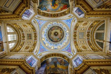 İç Saint Isaac's Katedrali (Isaakievskiy Sobor) - en büyük Rus Ortodoks katedrali kentin Saint Petersburg, Rusya Federasyonu