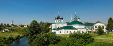 Suzdal tarihi merkezi Panoraması. Vladimir Bölgesi, Rusya Federasyonu.