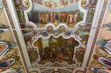 İç in Kilisesi, St Sergius (yemekhane Kilisesi). Trinity Lavra of St Sergius, Sergiyev Posad, altın yüzük, Rusya Federasyonu