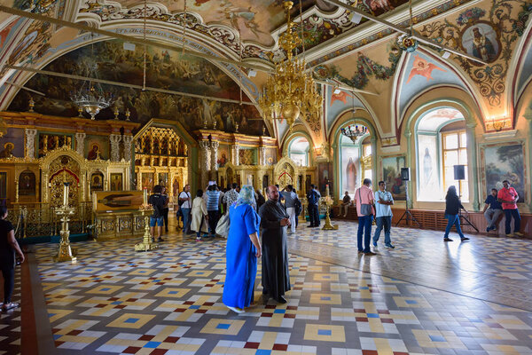 Interior of the Church Of St. Sergius (Refectory church). Trinity Lavra of St. Sergius, Sergiev Posad, Russia