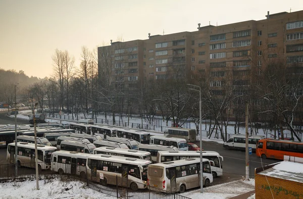 Балашиха Россия Декабря 2017 Года Вид Городской Автовокзал Балашиха Зимой — стоковое фото