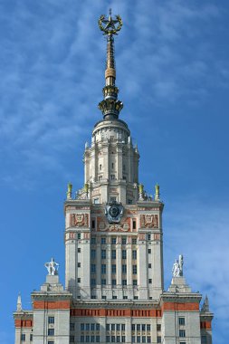 Moskova / Rusya - 28 Mayıs 2016. Ana bina Lomonosov Moskova Devlet Üniversitesi (1949-1953 inşa). Moscow, Rusya Federasyonu.