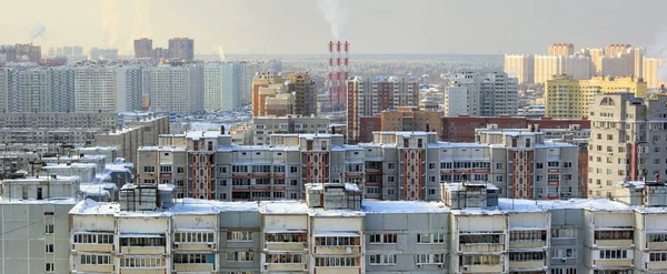 Вид Воздуха Современные Старые Жилые Кварталы Городе Балашиха Московская Область — стоковое фото