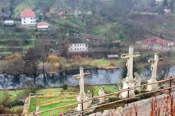 Cruz do Calvário. Znojmo, República Checa . — Fotografia de Stock