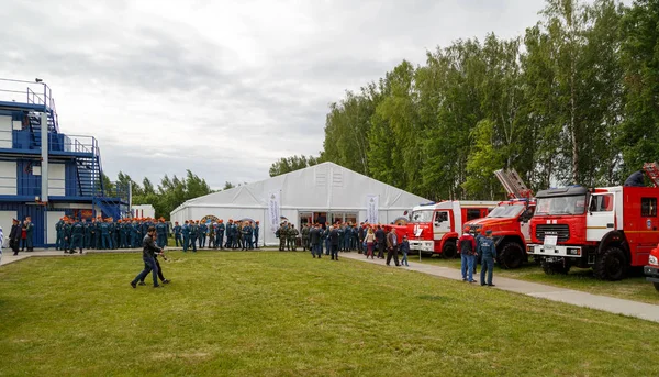 消防车展览。 Noginsk救援中心，俄罗斯. — 图库照片