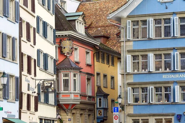 Zuerich Szwajcaria Listopada 2019 Piękne Średniowieczne Domy Historycznym Centrum Zuerich — Zdjęcie stockowe