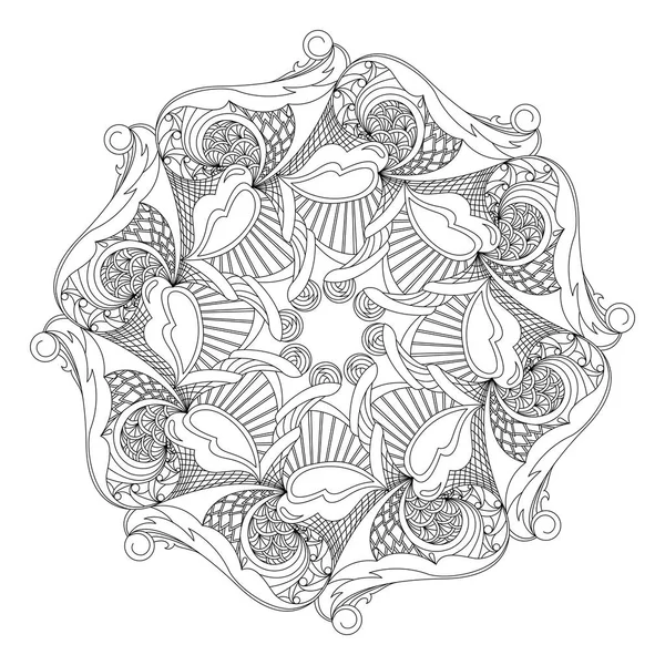 Абстрактний круглий візерунок стилізованих форм і губ — стоковий вектор