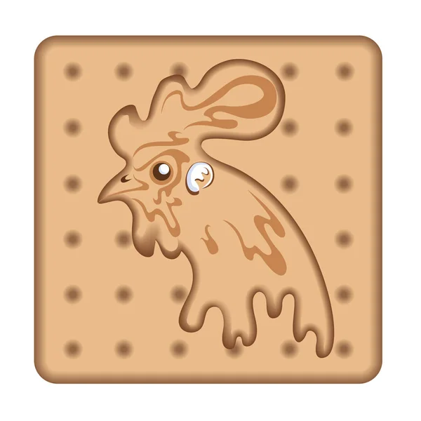 Kekse mit Hahnenkopf - das Symbol des neuen Jahres — Stockvektor