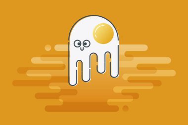 Düz tarzında yapılmış bir canavar şeklinde yumurta şifreli