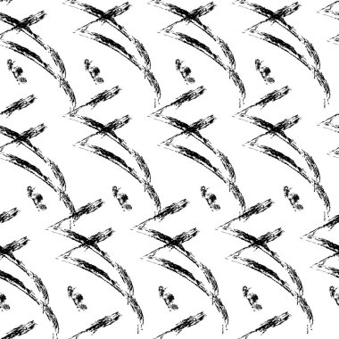 Darbeleri, el yapımı fırça ile mürekkep ile Seamless modeli. Ve