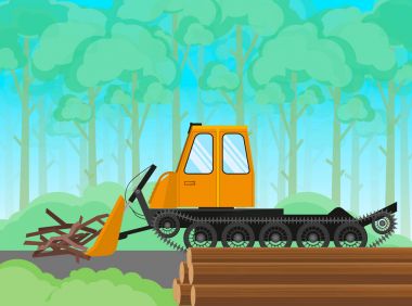 Günlük kaydı sırasında atık temizleme için Patinaj aygıtlar. Vektör