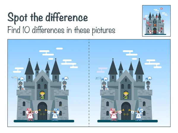 Jeu le mystère de la "Trouver dix différences dans l'image Med — Image vectorielle