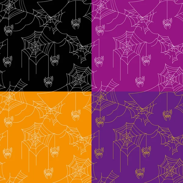 Seamless pattern of web spiders. The sketch marker. Vector — Stock Vector