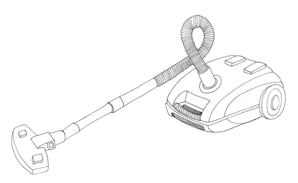 Stofzuiger. De markering van de schets. Vector — Stockvector