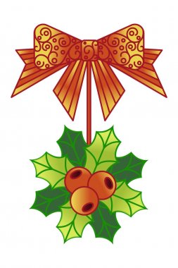 Holly dekorasyon kapı. Vektör