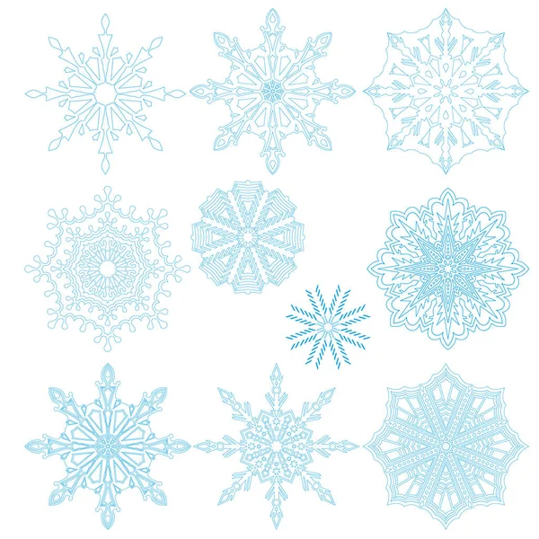 Juego de copos de nieve. Vector — Archivo Imágenes Vectoriales