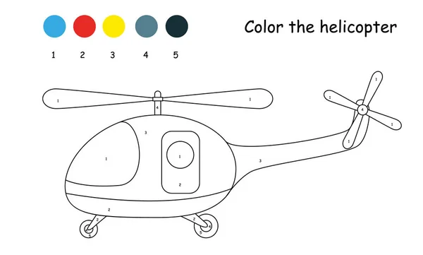 Colorear contorno de los niños para el helicóptero más pequeño — Archivo Imágenes Vectoriales