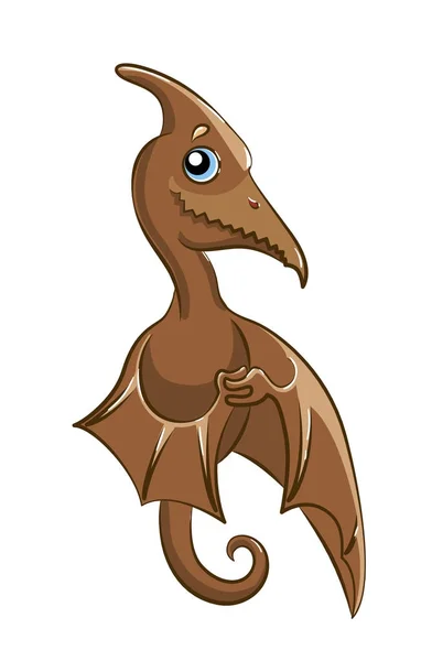 Animal prehistórico - pterodáctilo. Caricatura — Vector de stock