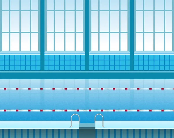 Sports pool with side, stairs for descent into the water and div — Stock Vector