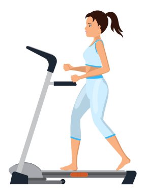 spor giyim kız simülatörde devreye girer. Koşu bandı. Vecto