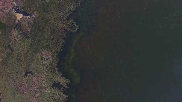 Volando sobre el lago salado contaminado con residuos . — Vídeo de stock