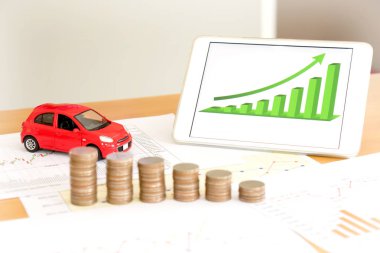 Fotoğrafı belge bazı grafik hesap makinesi ve araba ve MEB ile