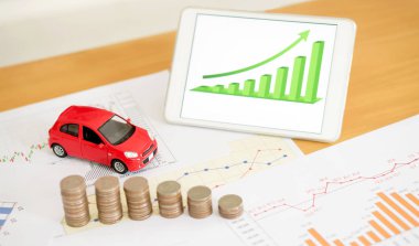 Fotoğrafı belge bazı grafik hesap makinesi ve araba ve MEB ile