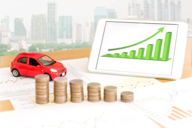 Fotoğrafı belge bazı grafik hesap makinesi ve araba ve MEB ile