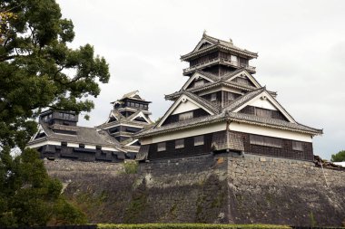 Kumamoto - Aralık, 16: Kumamoto manzara castle, bir tepenin Japa