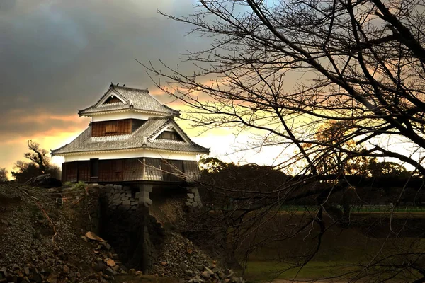 Kumamoto - Dec, 16: Táj Kumamoto kastélyt, egy domb tetején Japa — Stock Fotó