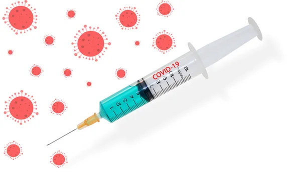 Medizinische Spritze Gegen Coronavirus Covid — Stockfoto