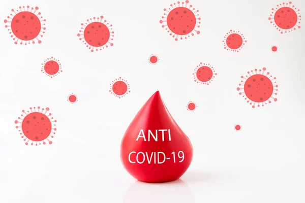 Posiadanie Czerwonej Krwi Anty Koronawirus Covid — Zdjęcie stockowe