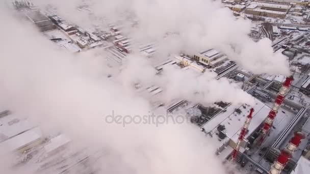 Widok z lotu ptaka z kominów — Wideo stockowe