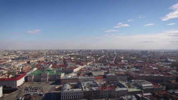 Вид с воздуха на центр Санкт-Петербурга — стоковое видео