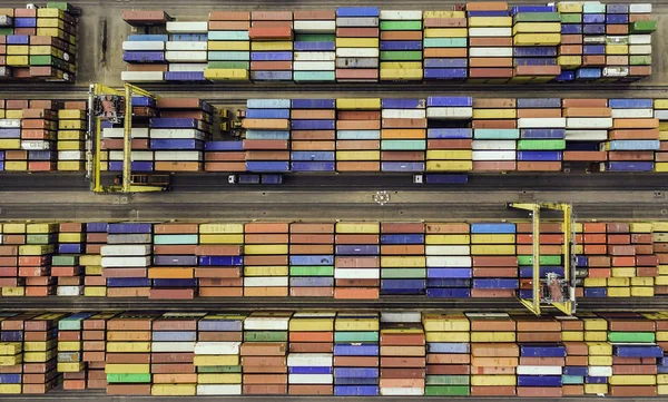 Top view of container terminal — Stock Photo, Image