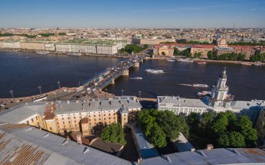 St. Petersburg şehir merkezinde, havadan görünümü