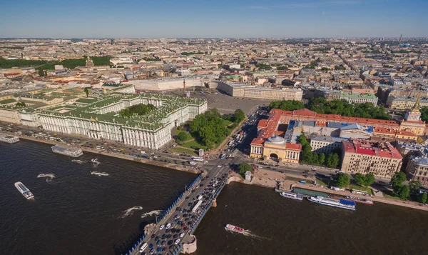 Aerial view of city center in St. Petersburg — Stock Photo, Image