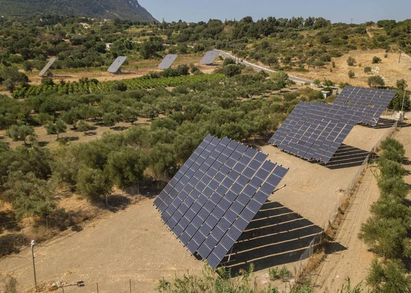 Vista aerea dei pannelli solari — Foto Stock