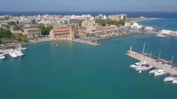 Vista aérea do porto de Mandrake — Vídeo de Stock