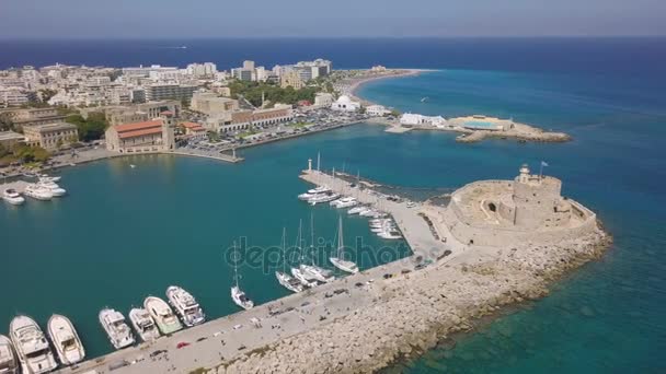 Fort of St. Nicholas in Rhodes — Stock Video