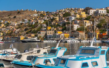 Symi, Yunanistan, Eylül 2017 - güzel Symi Adası