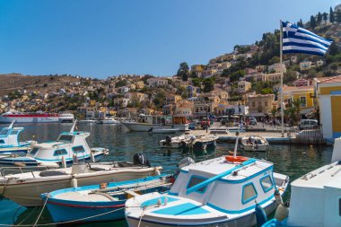 Symi, Yunanistan, Eylül 2017 - güzel Symi Adası