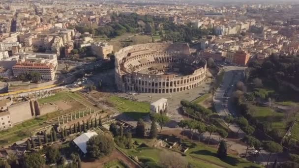 Вид с воздуха на Колизей — стоковое видео