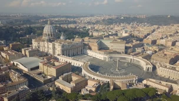 Luchtfoto van Vaticaanstad — Stockvideo
