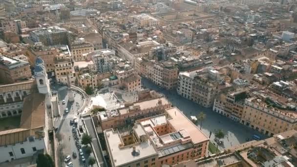 Piazza di Spagna och Spanska trappan i Rom — Stockvideo