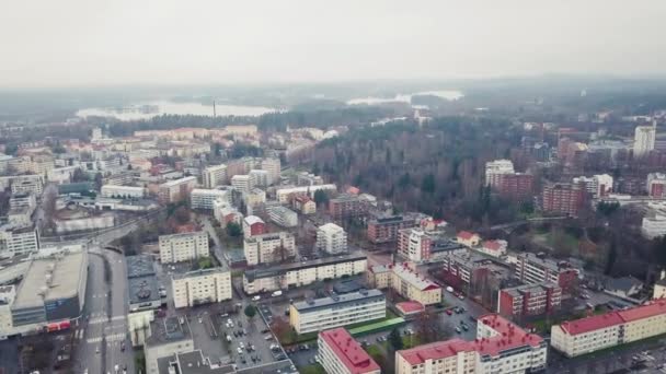 Vista aérea Jyvaskyla ciudad — Vídeos de Stock