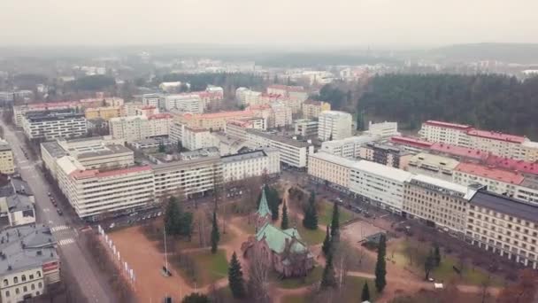 Havadan görünümü Jyvaskyla şehir — Stok video